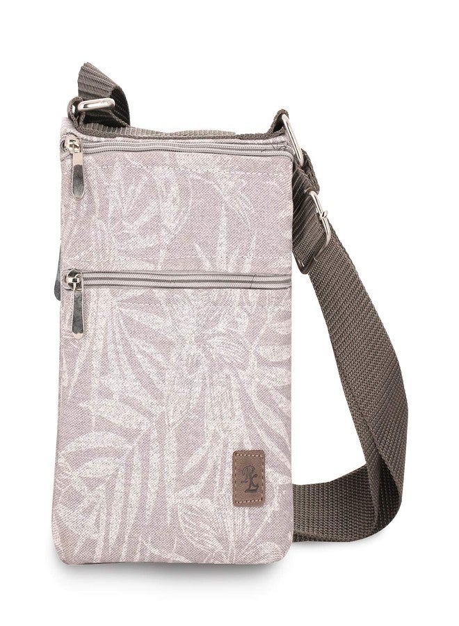 Walletsnbags Twin Side waxedcanvas Floral Print Travel Pouch/Sling Bag (Grey) - Image 1